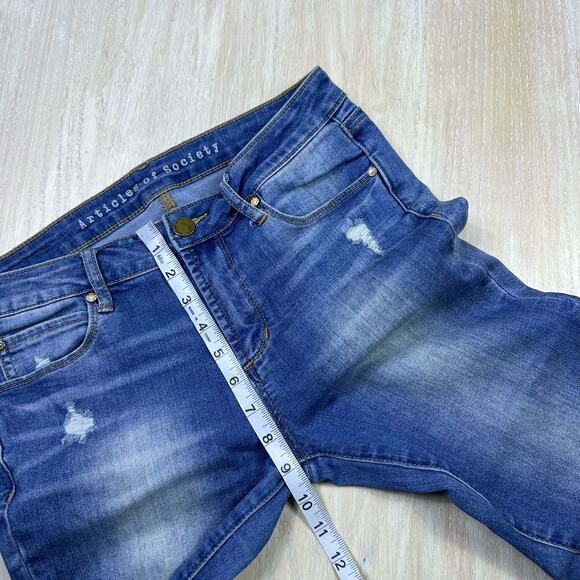 Articles of Society Distressed Mid Rise Skinny Ankle Blue Denim Casual Jeans 27 - Picture 13 of 16